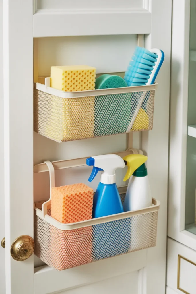 20+ Easy Kitchen Organization Ideas for Limited Space 6 Shower Caddy Cleaning Station