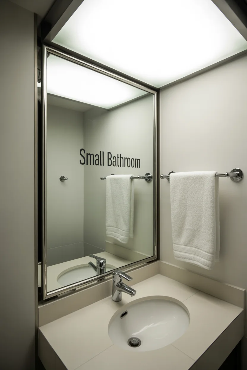 Small bathroom with chrome towel bars