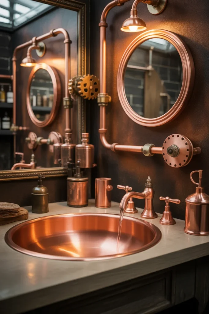 17 Bathroom Accessories Sets to Upgrade Your Space 11 Solid copper accessories