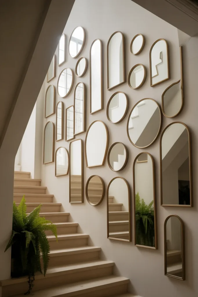 17+ Stunning Mirror Wall Decor Ideas: Transform Your Space with Reflective Style 15 Stairway Mirror Gallery