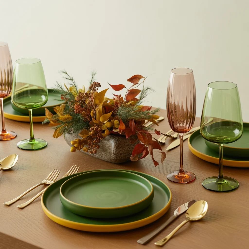 25 Easy Thanksgiving Table Decor Ideas Anyone Can Try 23 Thanksgiving table featuring mismatched colorful glassware