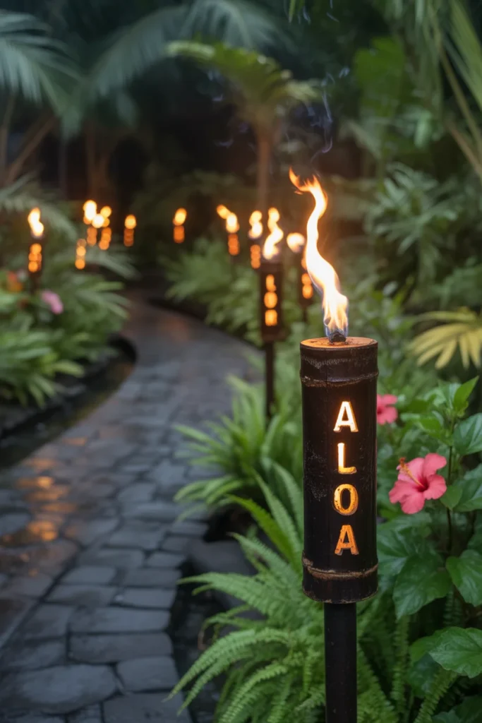 30 Simple Outdoor Wedding Decor Ideas for 2025 21 Tiki Torches
