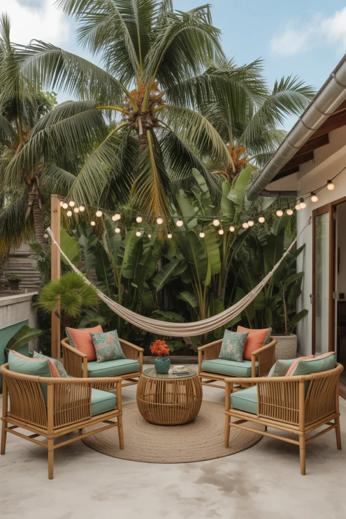 20+ Inspiring Patio Ideas for a Cozy Outdoor Space 6 Tropical Paradise Patio