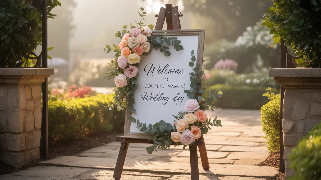Wedding photo sign