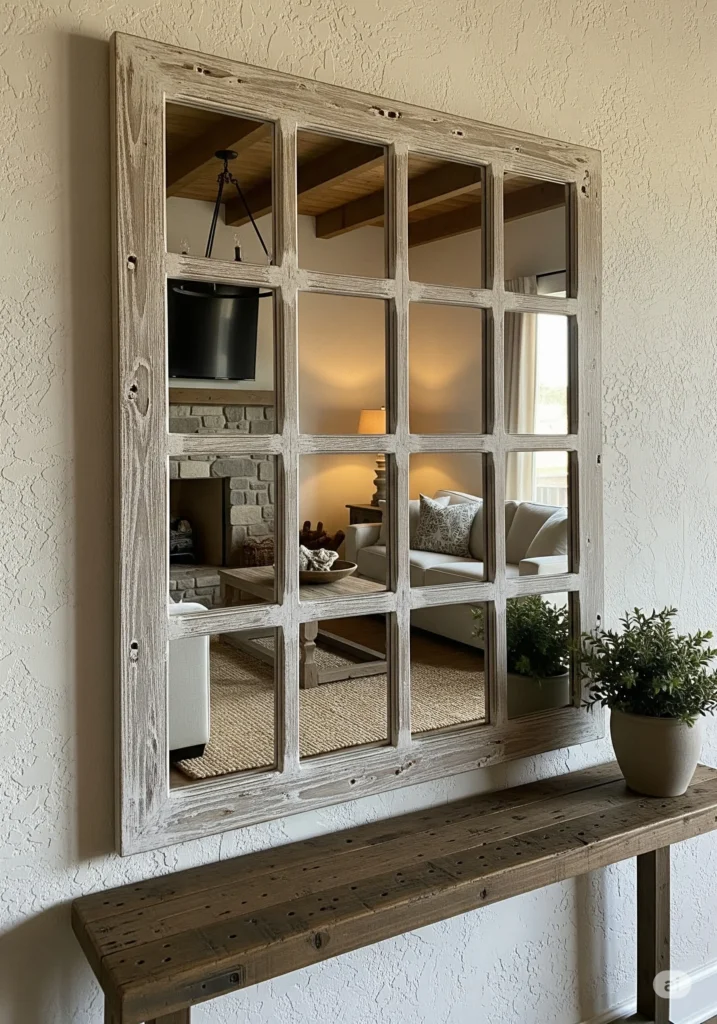 28 Elegant Mirror Wall Decor Styles to Refresh Your Home 8 Windowpane Mirror