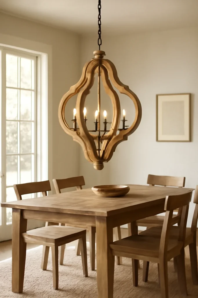 15 Dining Room Chandelier Ideas to Brighten & Elevate Your Space 16 Wooden chandeliers bring