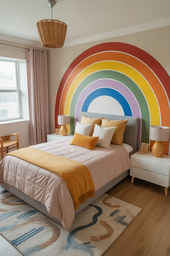 31 Creative Kids Bedroom Ideas to Inspire Your Child’s Dream Space 12 a colorful kids bedroom with a rainbow