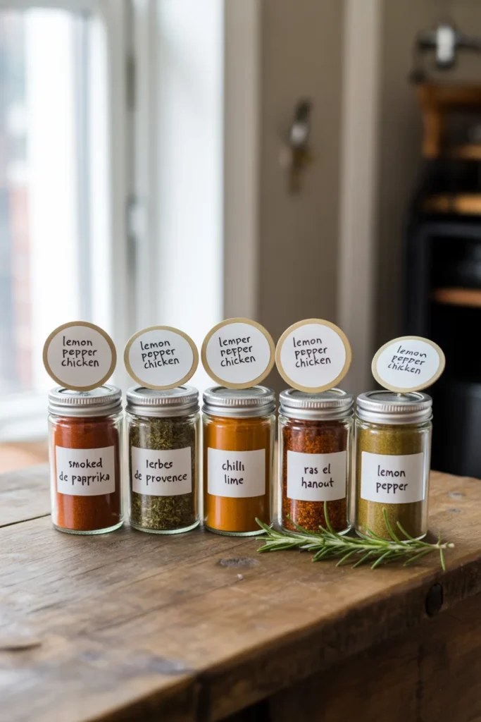 a photograph showcases a collection of spice mixture