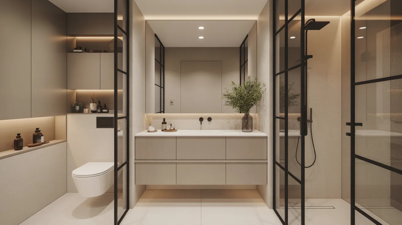 an elegant modern small master bathroom