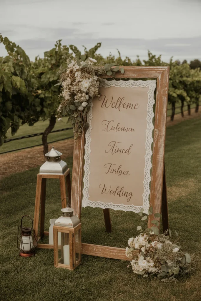 20 Stunning Wedding Welcome Sign Ideas You’ll Love 11 antique wedding welcome sign