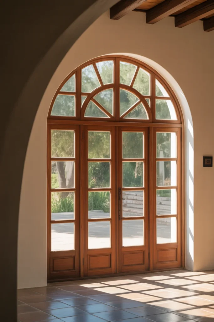 Explore Hacienda-Style Homes: Timeless Spanish Architecture & Rustic Elegance 5 arched doorway and window in a Hacienda style home
