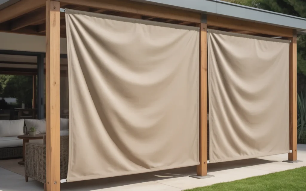10 Cheap and Easy Privacy Fence Ideas 8 beige outdoor fabric privacy screen atta E5lYom4ITKWKoyKev DK A dnye5OwNREGLgVe3b8uijA