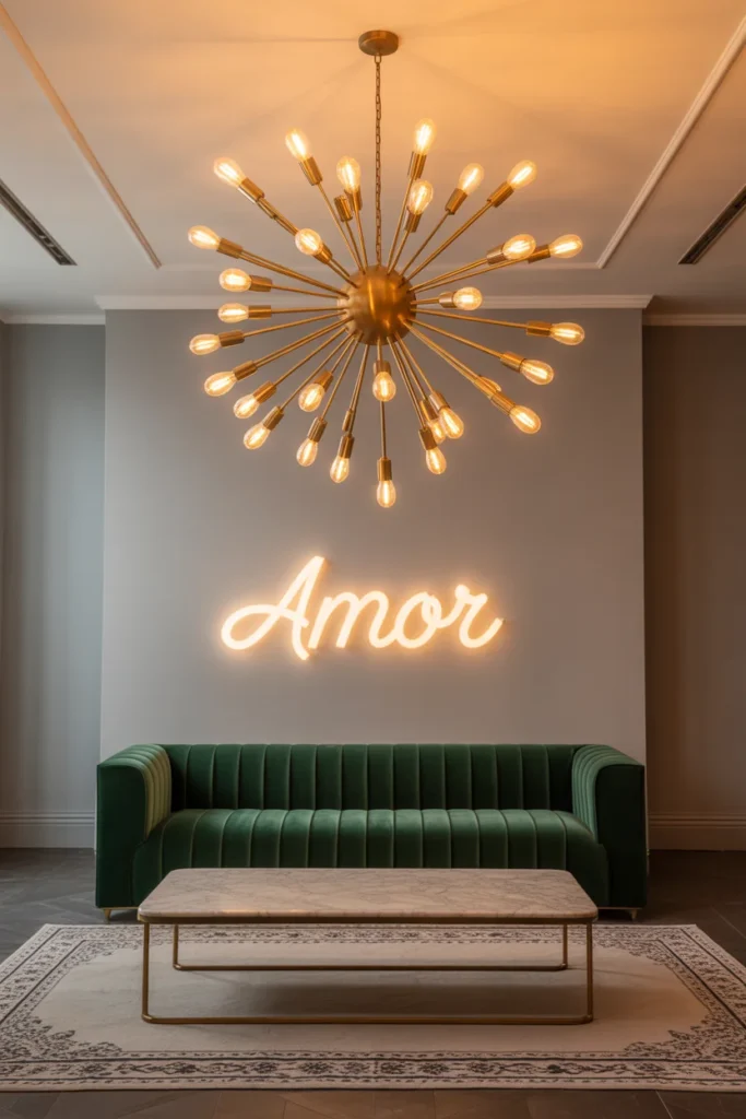 30+ Gorgeous Living Room Ceiling Lighting Ideas for Modern & Classic Homes 9 brass sputnik chandelier