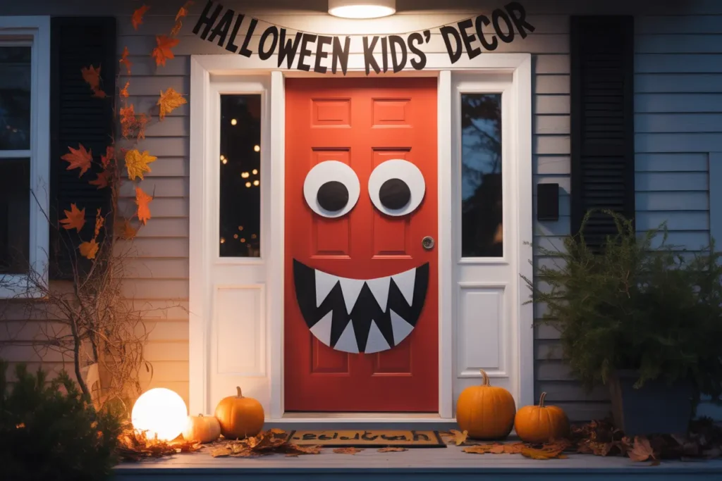 30 Unique & Trending Halloween Decoration Ideas for 2025 24 bright red front Hollowen door