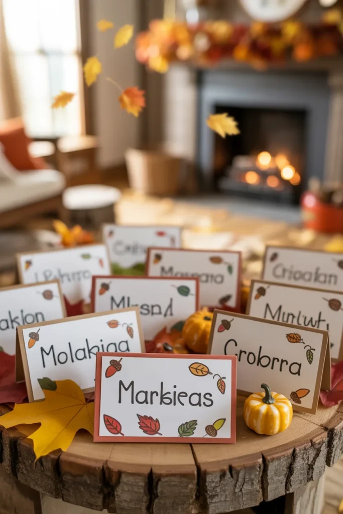 30 Fun and Creative Thanksgiving Crafts for Kids 14 child decorated name cards