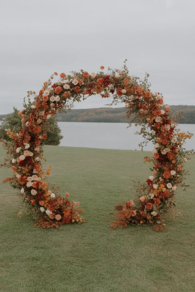 12 Magical Wedding Arch Designs to Elevate Your Fall Celebration 4 circular flower arch