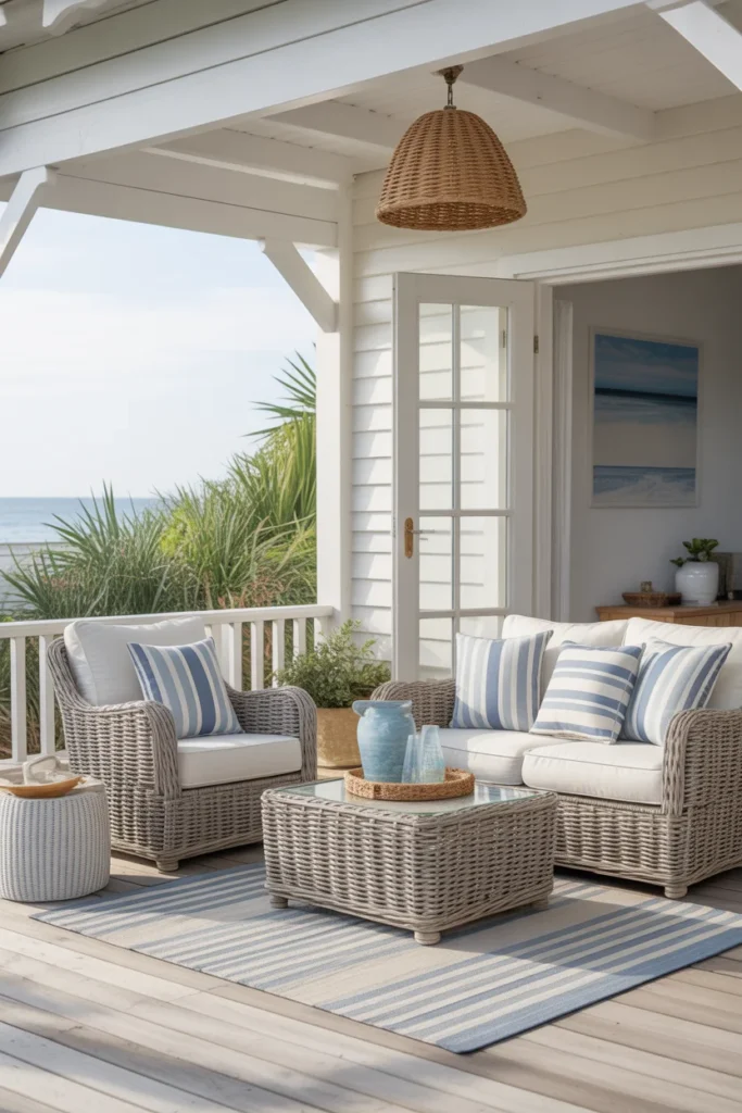 20+ Inspiring Patio Ideas for a Cozy Outdoor Space 8 coastal cottage inspired patio