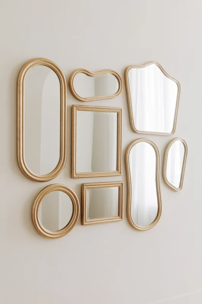 17+ Stunning Mirror Wall Decor Ideas: Transform Your Space with Reflective Style 6 contemporary art installation by arranging mirrors