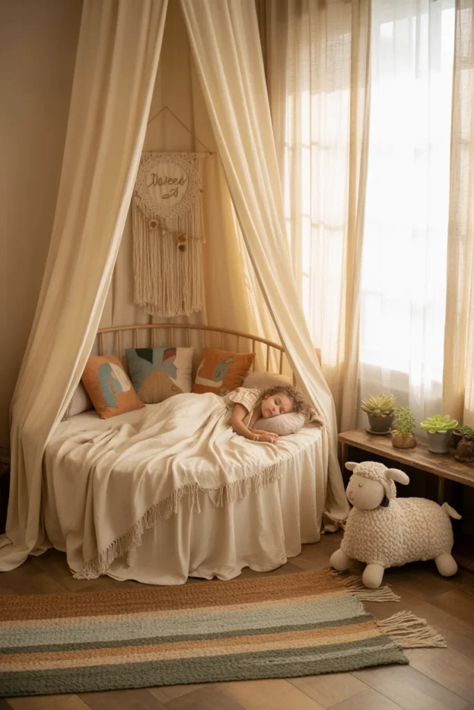 31 Creative Kids Bedroom Ideas to Inspire Your Child’s Dream Space 24 cozy boho chic kids bedroom