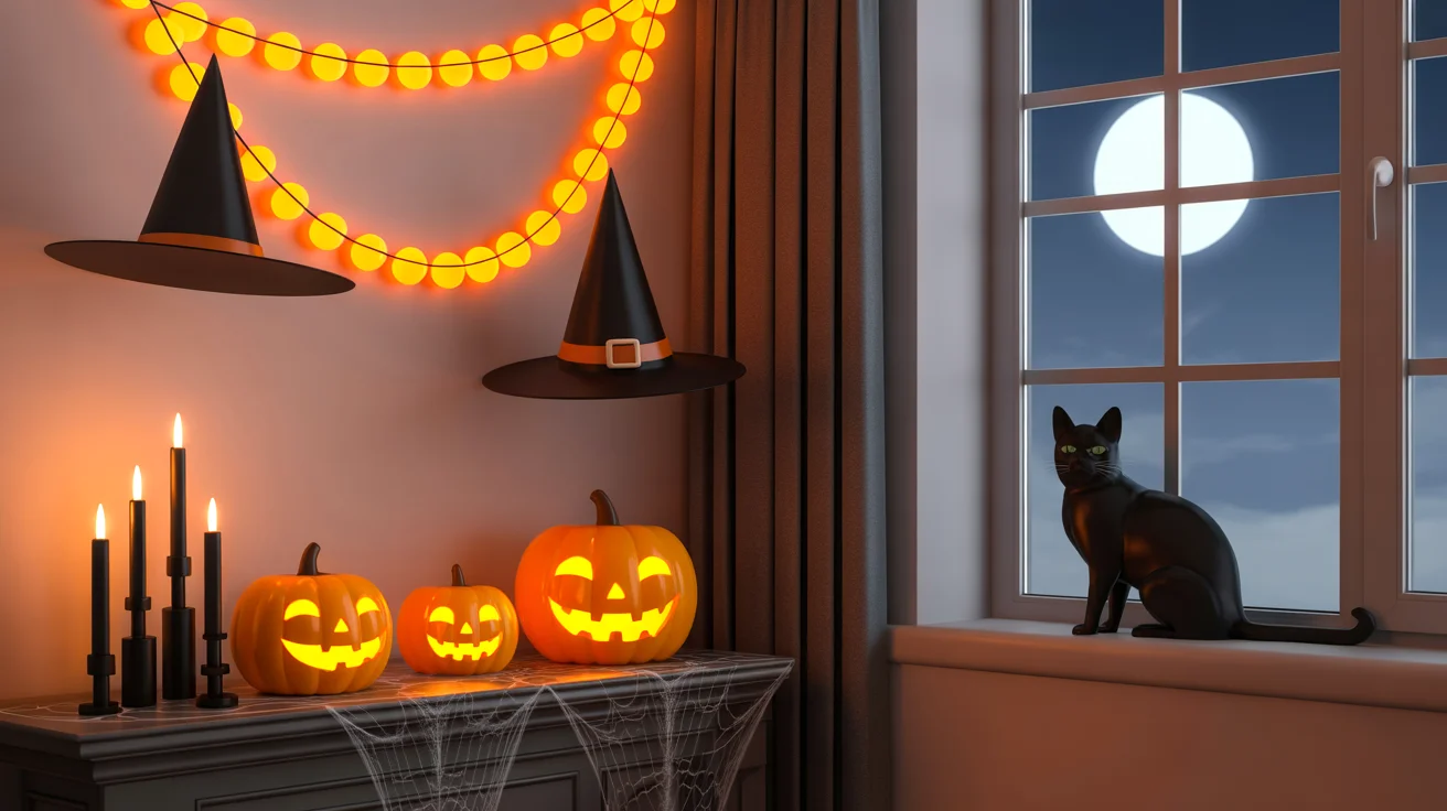 cozy halloween themed living room