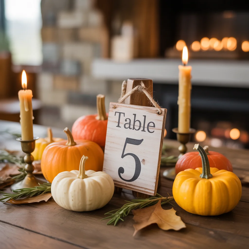 25 Easy Thanksgiving Table Decor Ideas Anyone Can Try 19 cozy rustic table setting with wooden table numbers