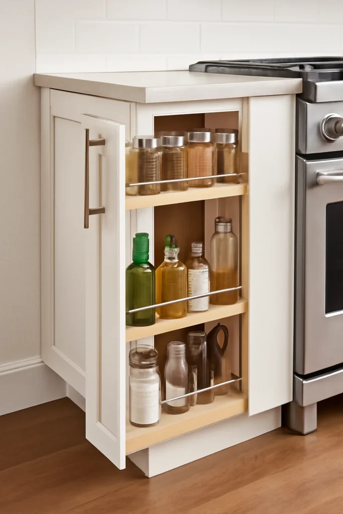 17 Kitchen Equipment Storage Ideas to Keep Your Space Organized 16 cramming spices into a crowded cabinet