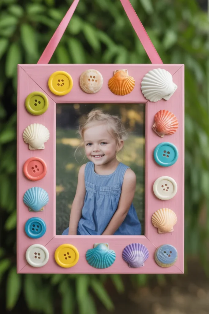 decorate plain frames with buttons shell
