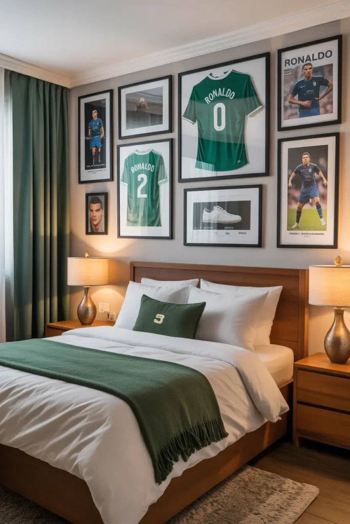 20 Unique Cristiano Ronaldo Fan Bedroom Decor Ideas for Ultimate Football Enthusiasts 3 design a cozy bedroom with framed ronaldo
