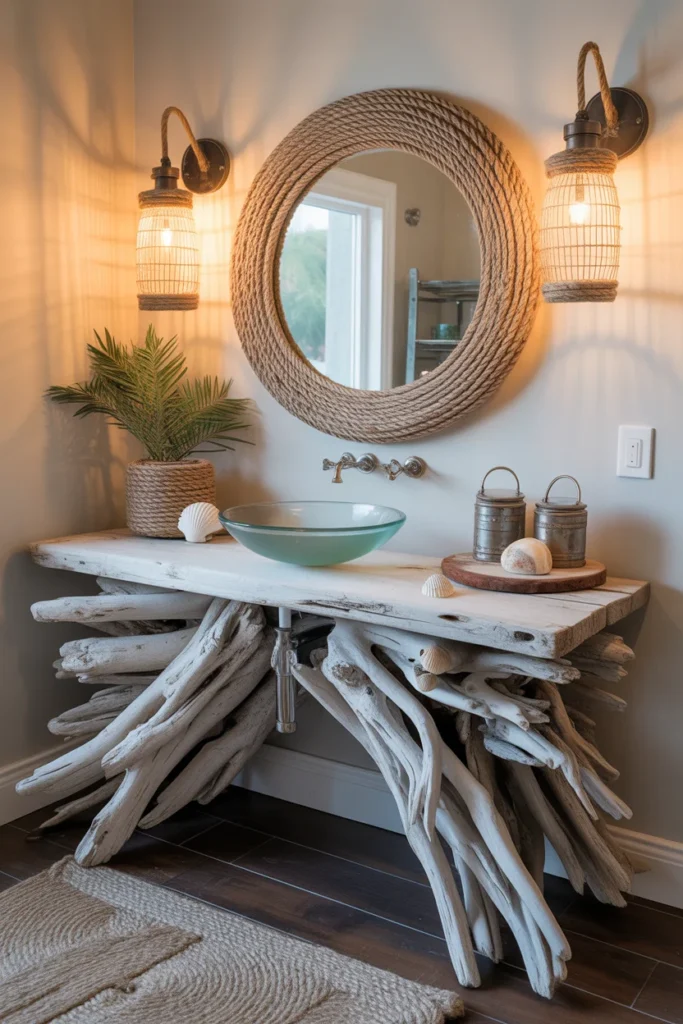 15+ Best Rustic Vanity Ideas to Create Your Perfect Bathroom 13 driftwood vanity subject beach