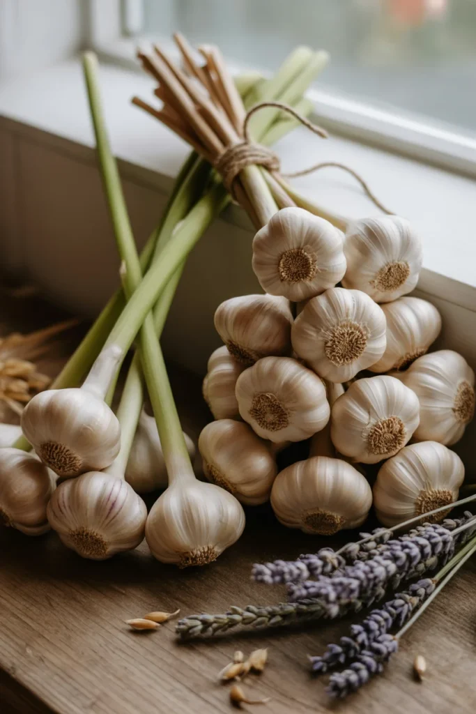 Grow Garlic in Containers: Easy Step-by-Step Guide 3 garlic bulbs labeled