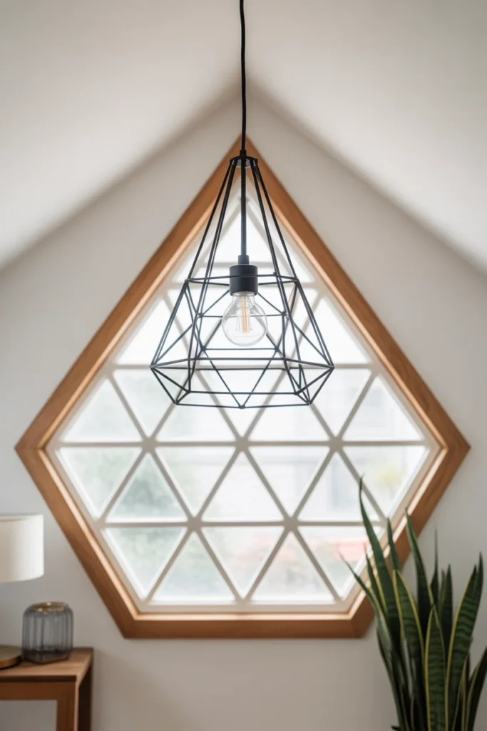 30+ Gorgeous Living Room Ceiling Lighting Ideas for Modern & Classic Homes 7 geometric pendant
