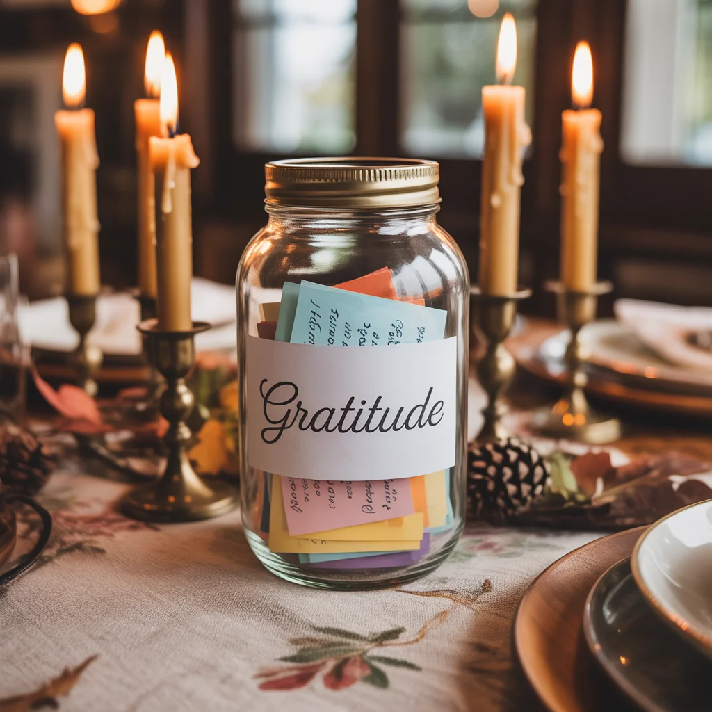 25 Easy Thanksgiving Table Decor Ideas Anyone Can Try 26 heartfelt Thanksgiving table with a gratitude jar