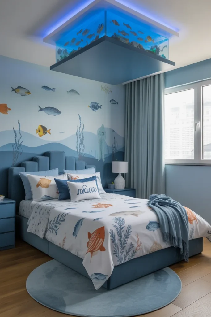 31 Creative Kids Bedroom Ideas to Inspire Your Child’s Dream Space 3 kids bedroom with an oceanic theme