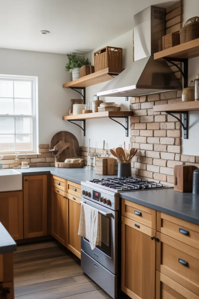 20 Rustic Farmhouse Kitchen with Natural Stone and Wooden Accents 2 kitchen features natural stone countertops
