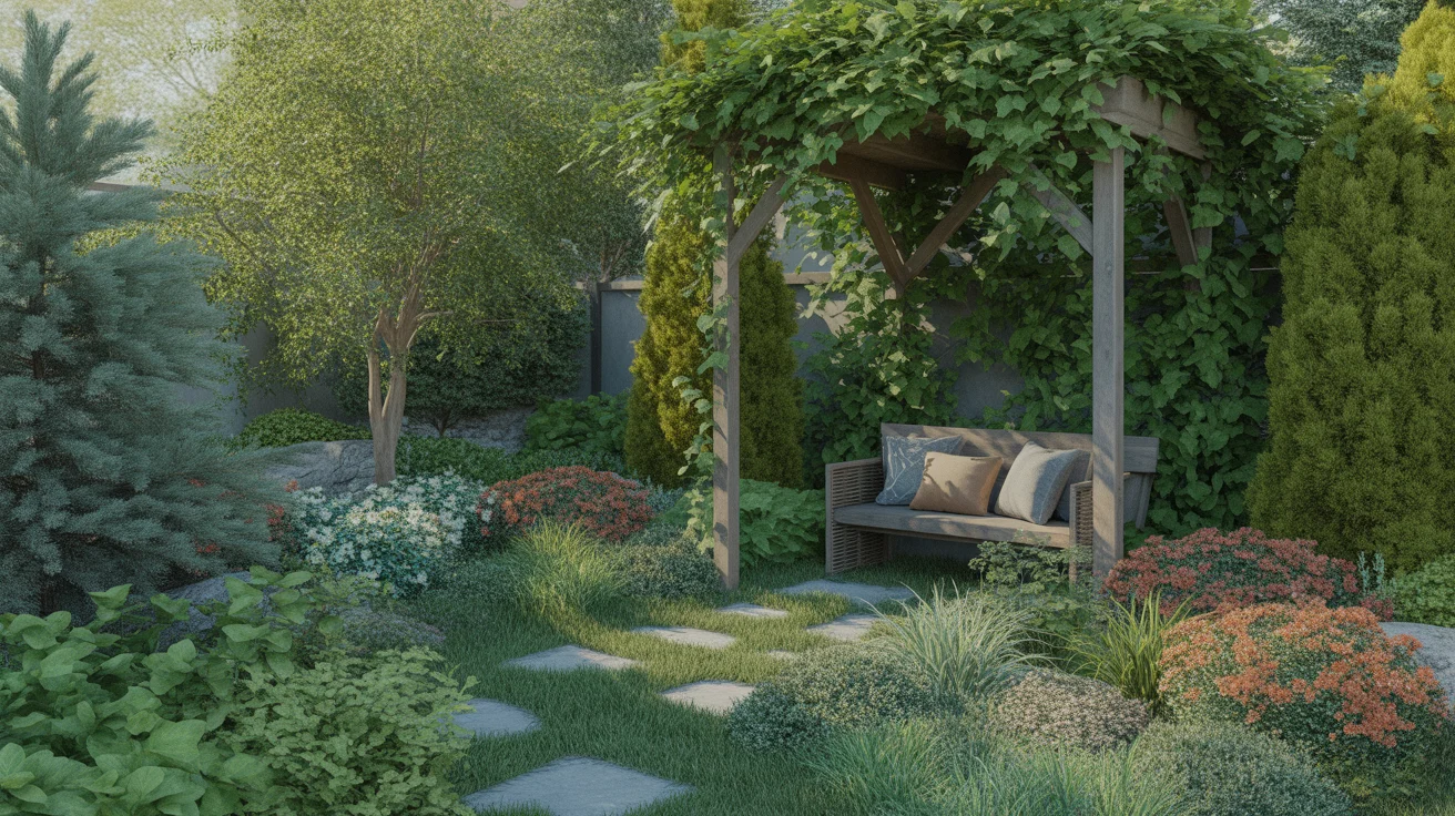 lush outdoor garden scene