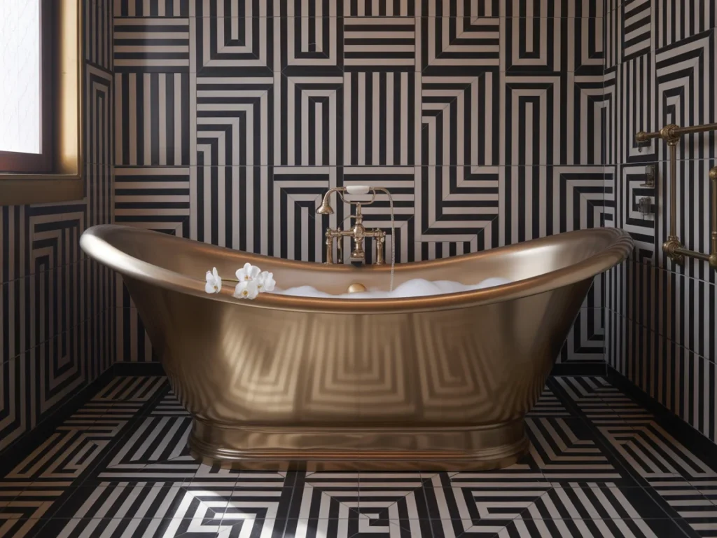 15 Stunning Bathtub Ideas to Transform Your Bathroom Remodel in 2025 9 luxurious art deco tub