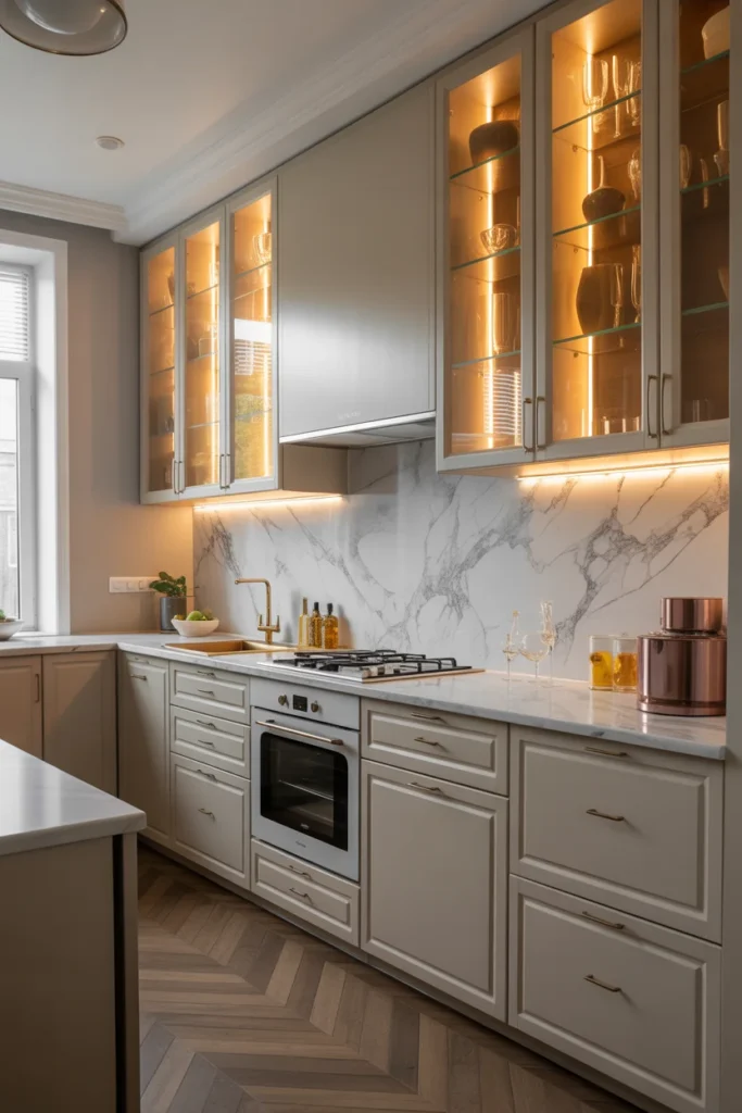 24 Modern Luxury Kitchen Designs to Inspire Your Dream Home 7 luxury kitchen with glass cabinet
