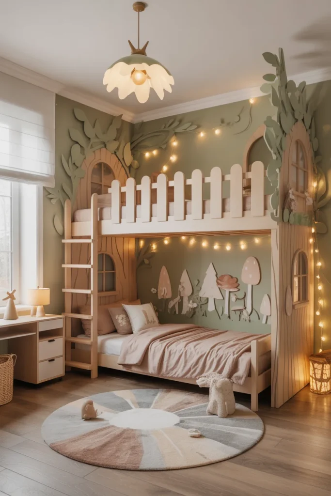 31 Creative Kids Bedroom Ideas to Inspire Your Child’s Dream Space 7 magical forest inspired kids bedroom 1