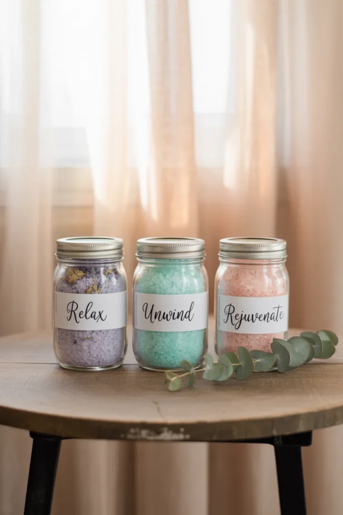 mason jars filled salt
