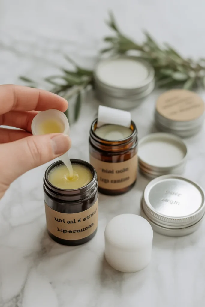 melt beeswax coconut oil and essential