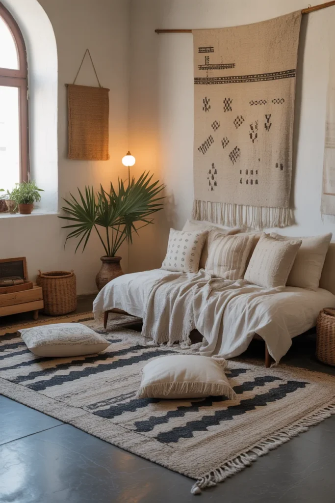 15 Brilliant Sofa-Free Living Room Design Ideas 16 minimalist floor only concept