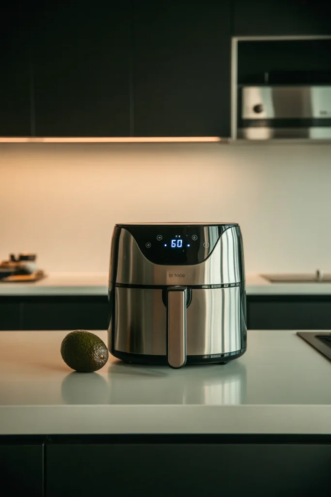 15 Must-Have Kitchen Gadgets 2025 to Transform Your Cooking Space 2 modern kitchen countertop with a futuristic smart air fryer