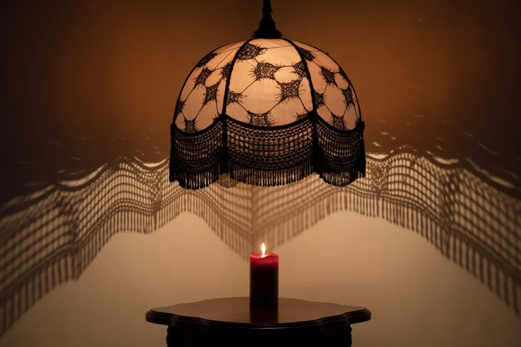30 Unique & Trending Halloween Decoration Ideas for 2025 28 ornate lampshade drap