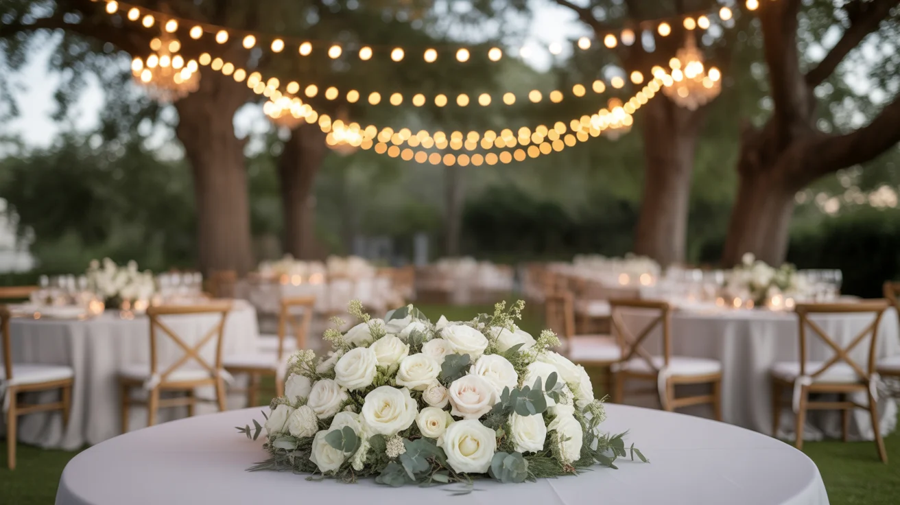 outdoor wedding reception setup