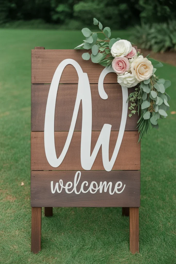 20 Stunning Wedding Welcome Sign Ideas You’ll Love 20 personalized monogram sign