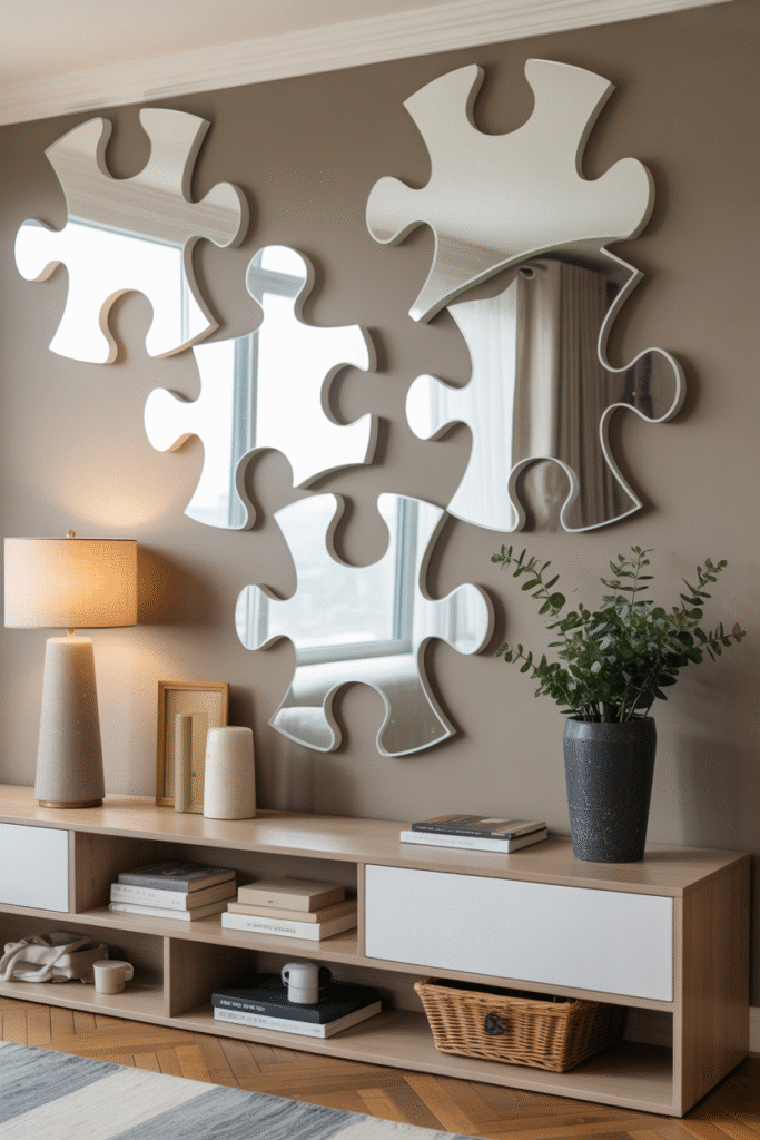 28 Elegant Mirror Wall Decor Styles to Refresh Your Home 25 puzzle piece mirrors