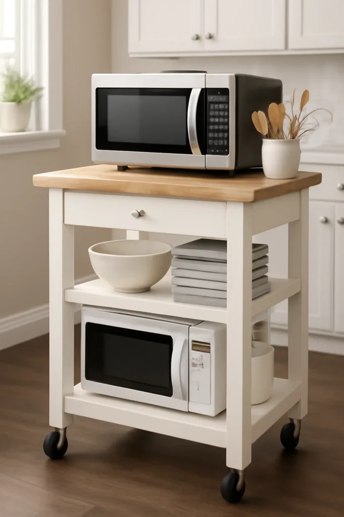 17 Kitchen Equipment Storage Ideas to Keep Your Space Organized 15 rolling cart serves as both storage