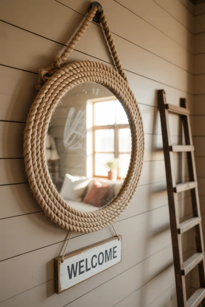 11 Stylish DIY Mirror Decor Ideas to Transform Any Room 2 round wall mirror wrapped with thick natural jute rope