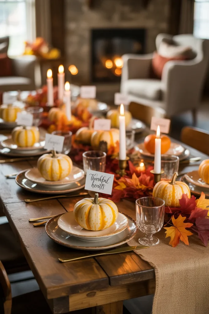25 Easy Thanksgiving Table Decor Ideas Anyone Can Try 4 rustic Thanksgiving table adorned