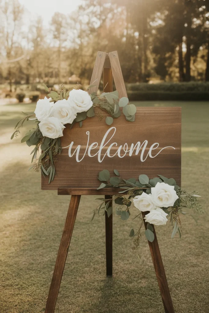 20 Stunning Wedding Welcome Sign Ideas You’ll Love 2 rustic wedding welcome sign